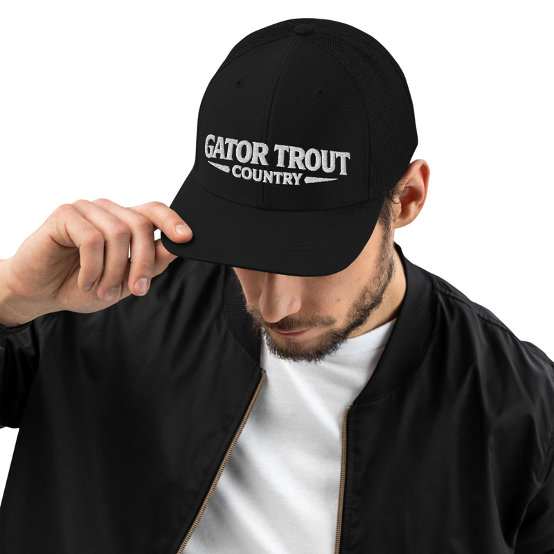 Gator Trout Country Embroidered Snapback Trucker Cap