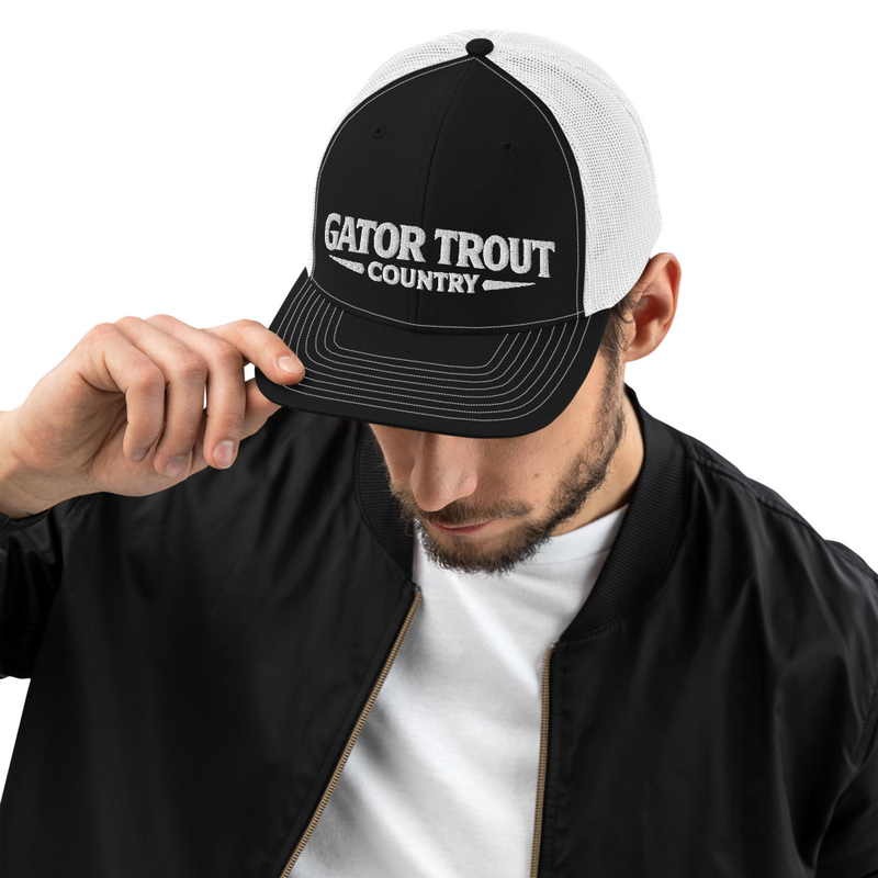 Gator Trout Country Embroidered Snapback Trucker Cap
