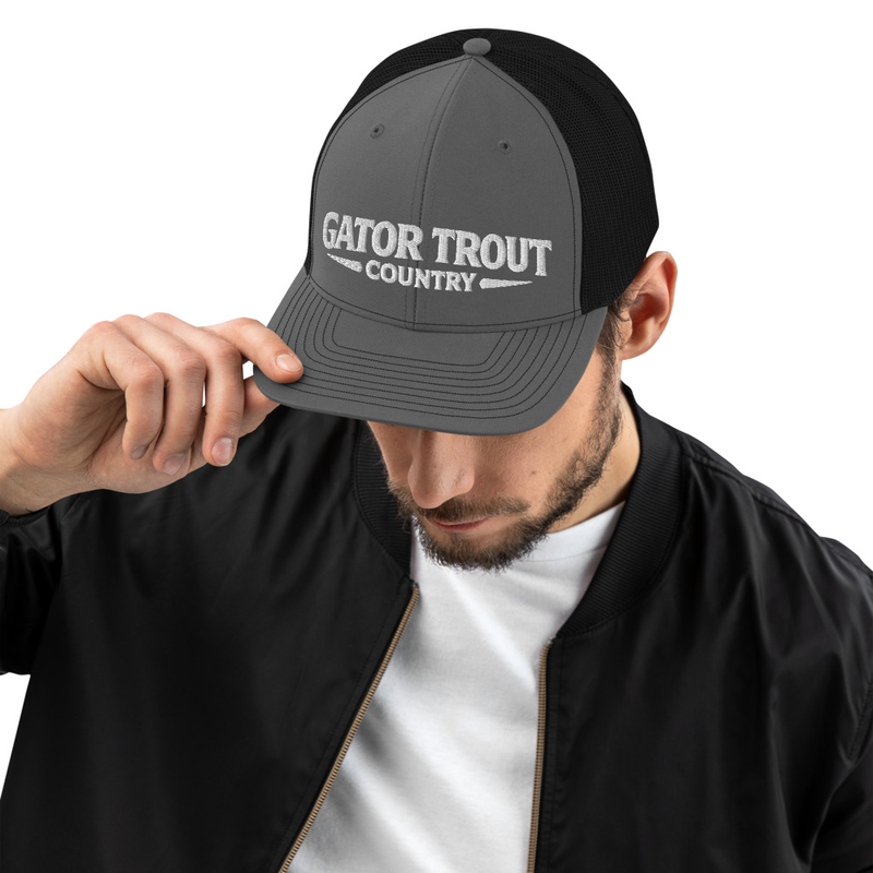 Gator Trout Country Embroidered Snapback Trucker Cap