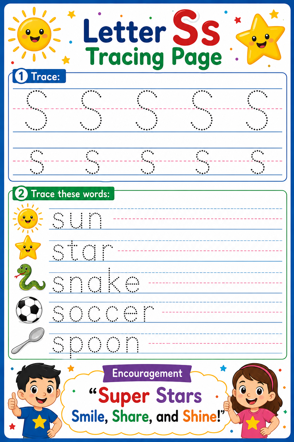 Letter S Tracing Page