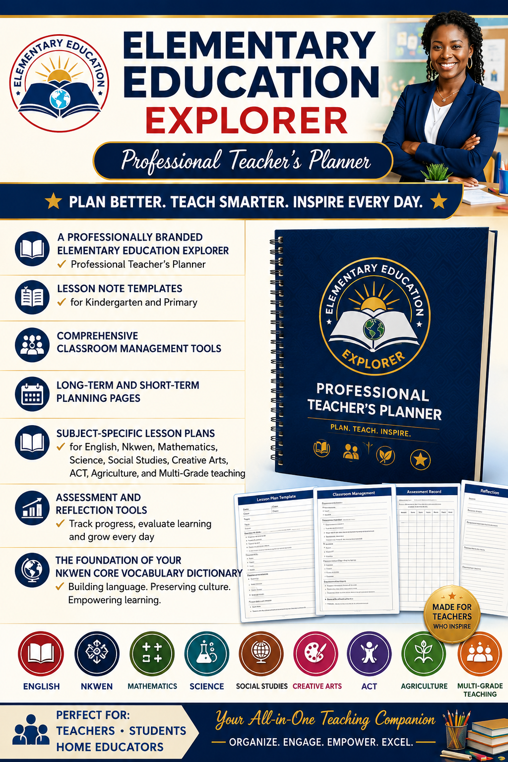Elementary Education Explorer Professional Teacher's Planner bundle