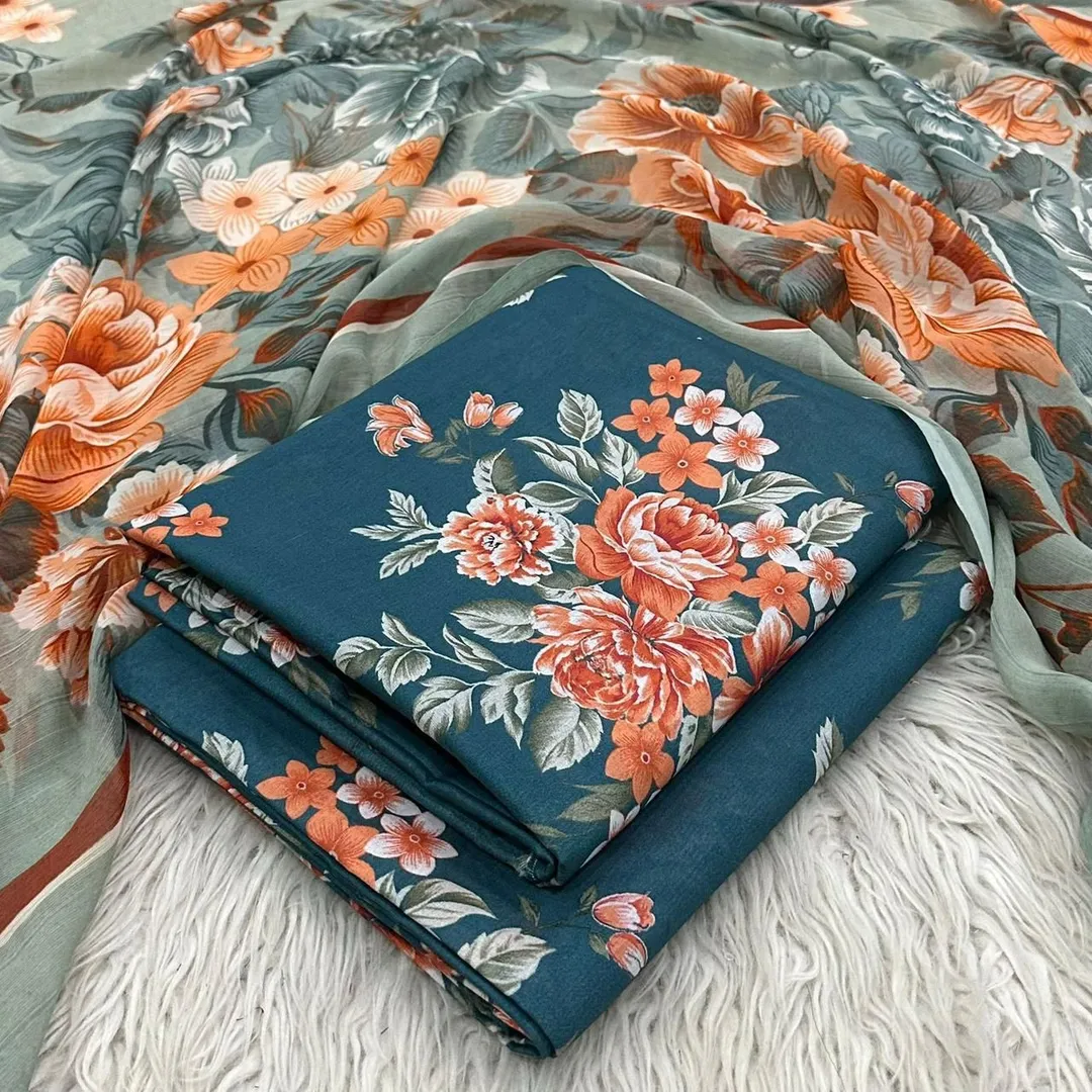 Floral Embroidered Lawn Suit