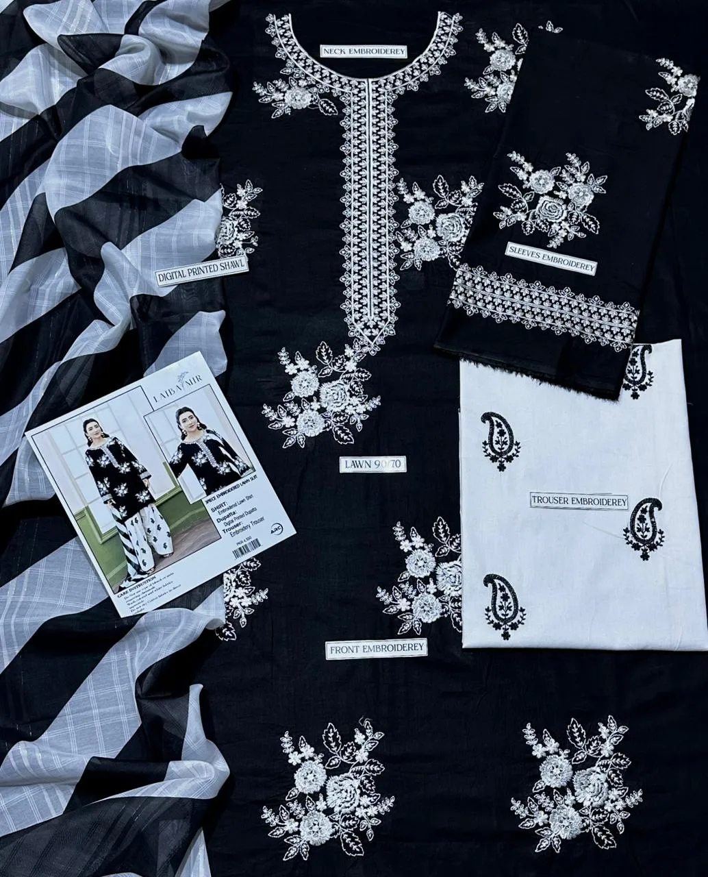 Black & White Printed Kurta Set