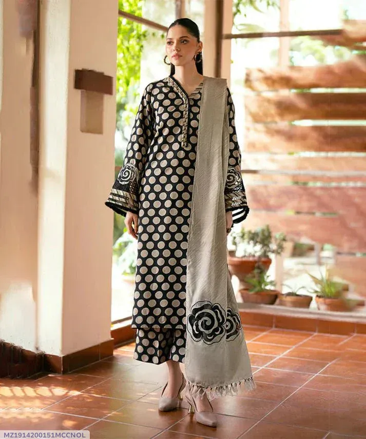 Black Polka Dot Kurti Set