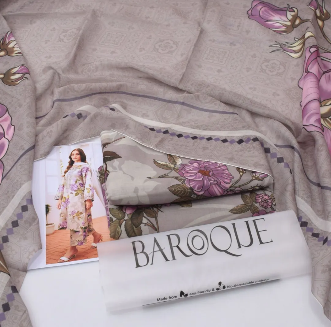 Lavender Blossom Embroidered Lawn Suit