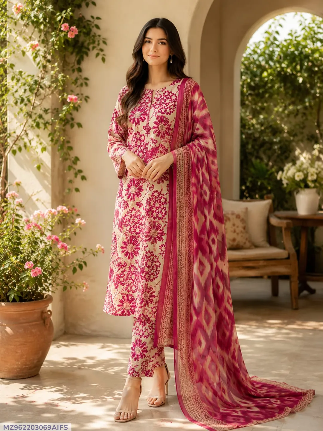 Floral Printed Lawn Suit