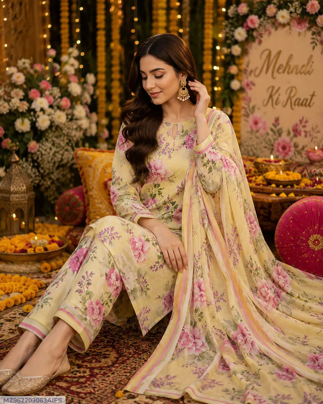 Floral Lawn Suit Set