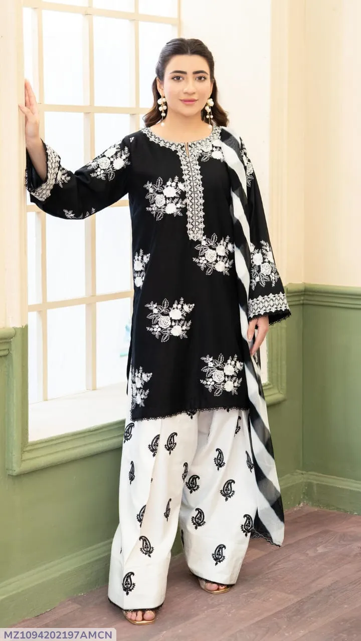 Black & White Printed Kurta Set