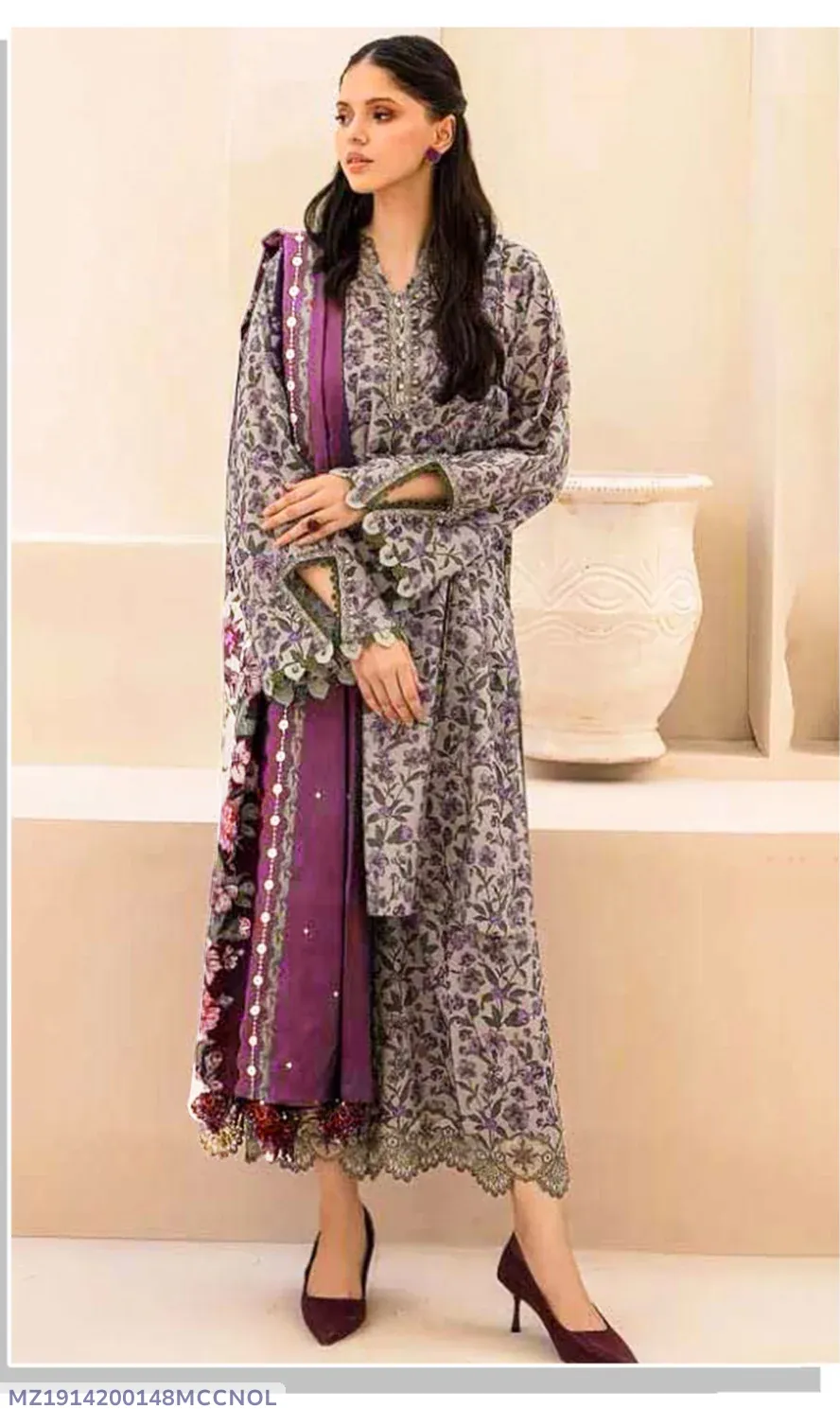 Elegant Floral Printed Lawn Suit