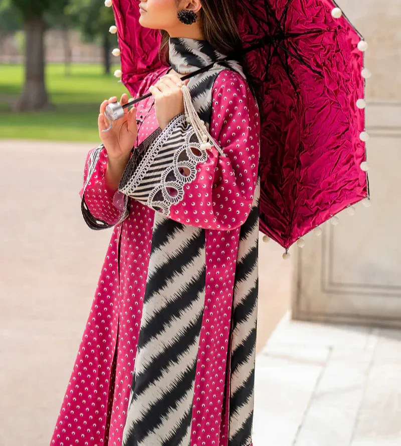 Pink Polka Dot Lawn Suit