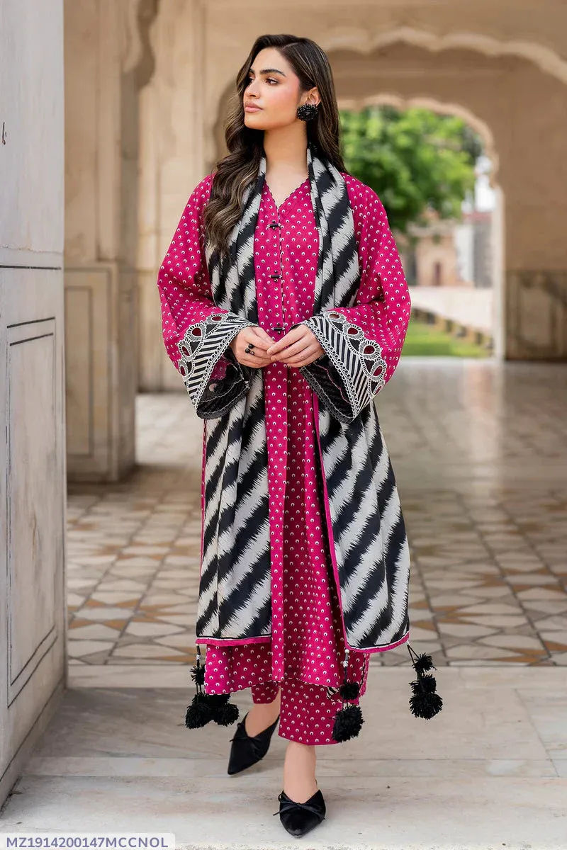 Pink Polka Dot Lawn Suit