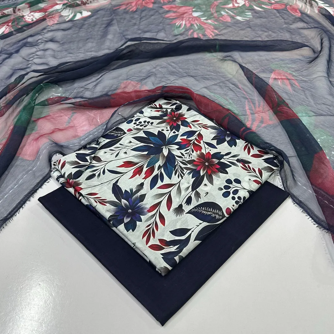 Floral Lawn Suit with Dupatta