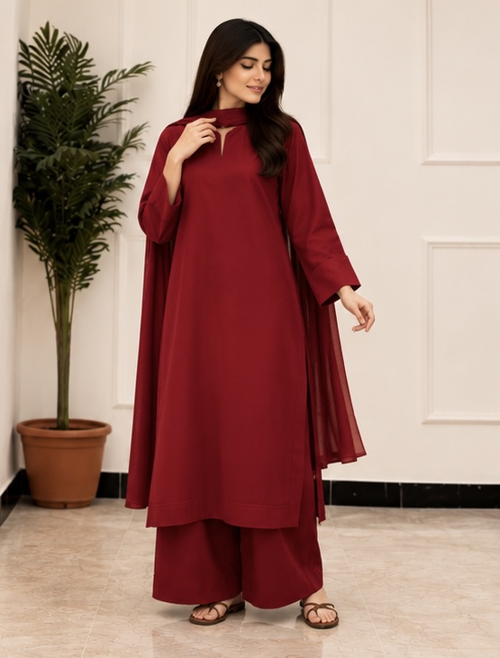 Maroon Three-Piece Suit 