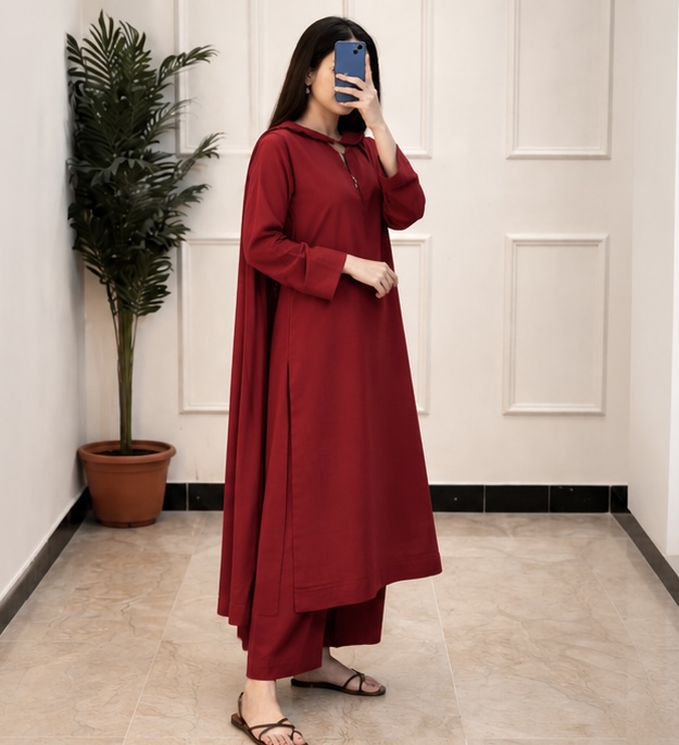 Maroon Three-Piece Suit 