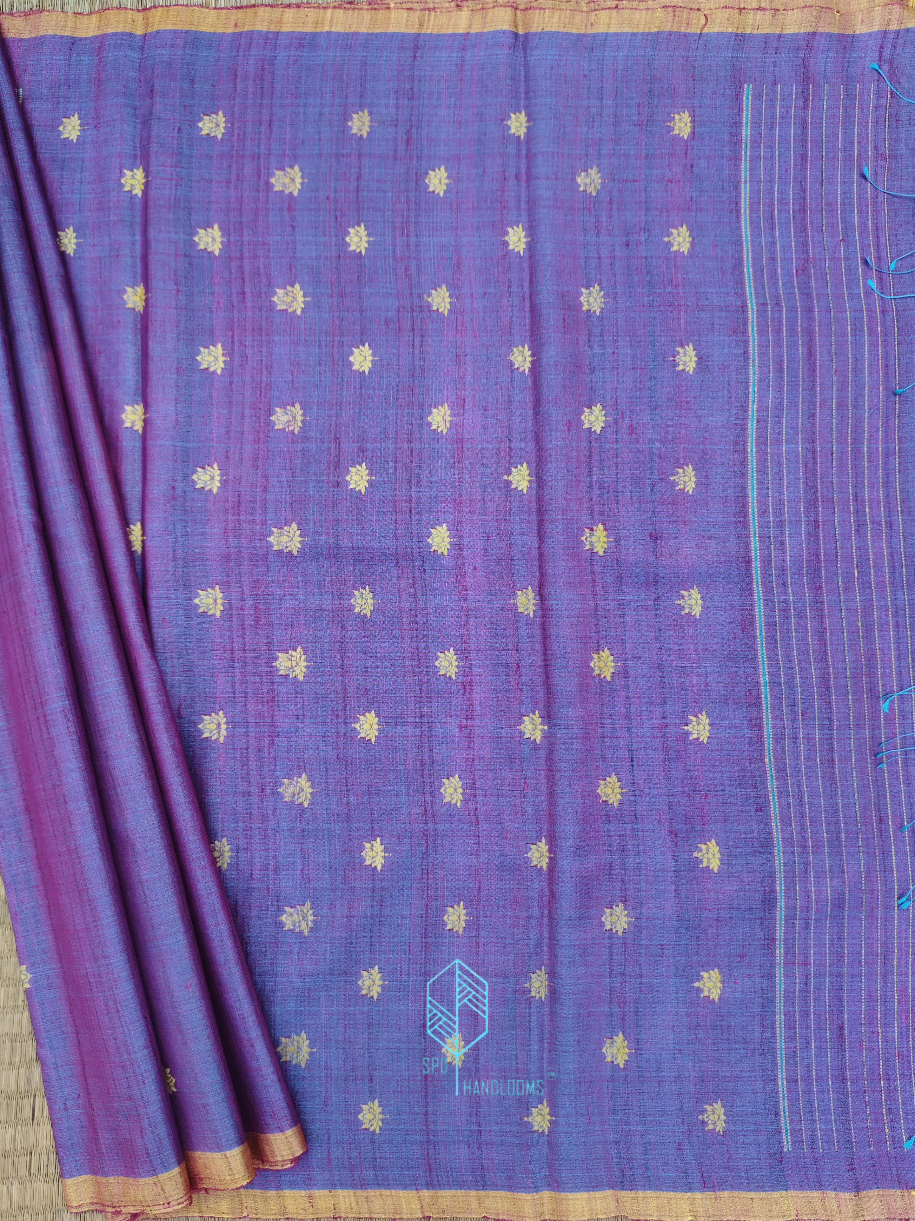 Purplish Pink & Fooda Pallu Tussar Saree