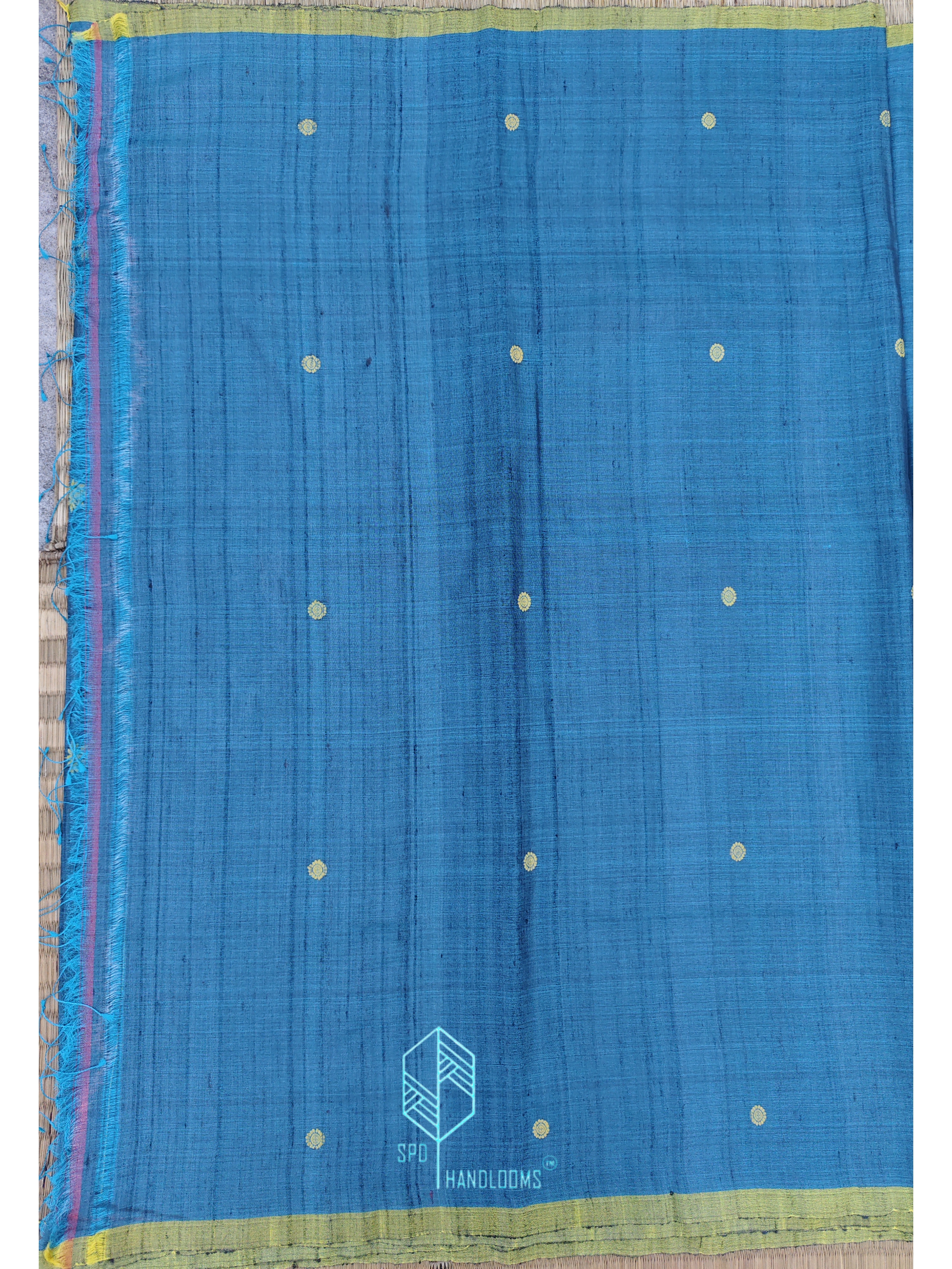 Blue Handloom tussar silk saree