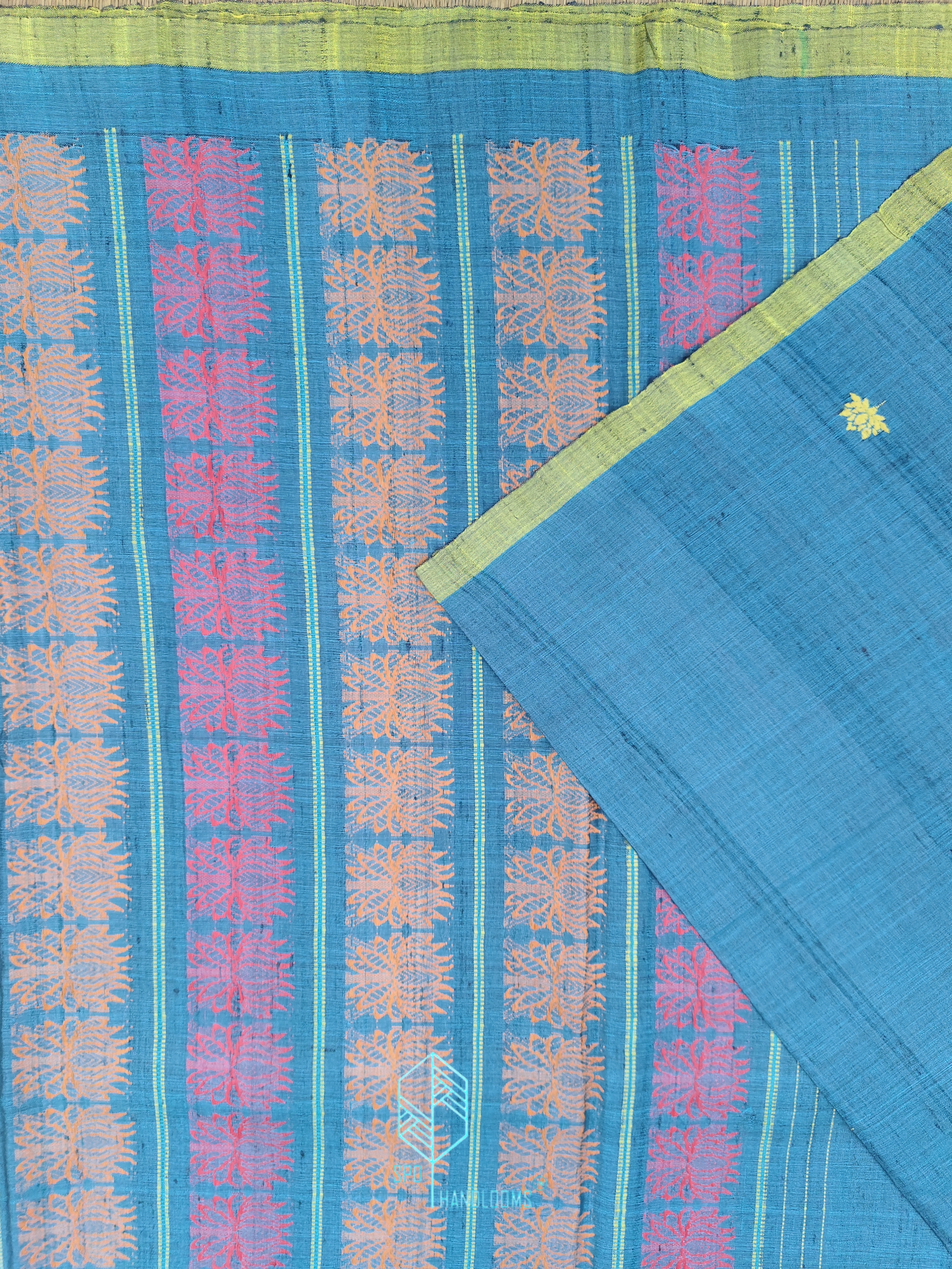 Blue Handloom tussar silk saree
