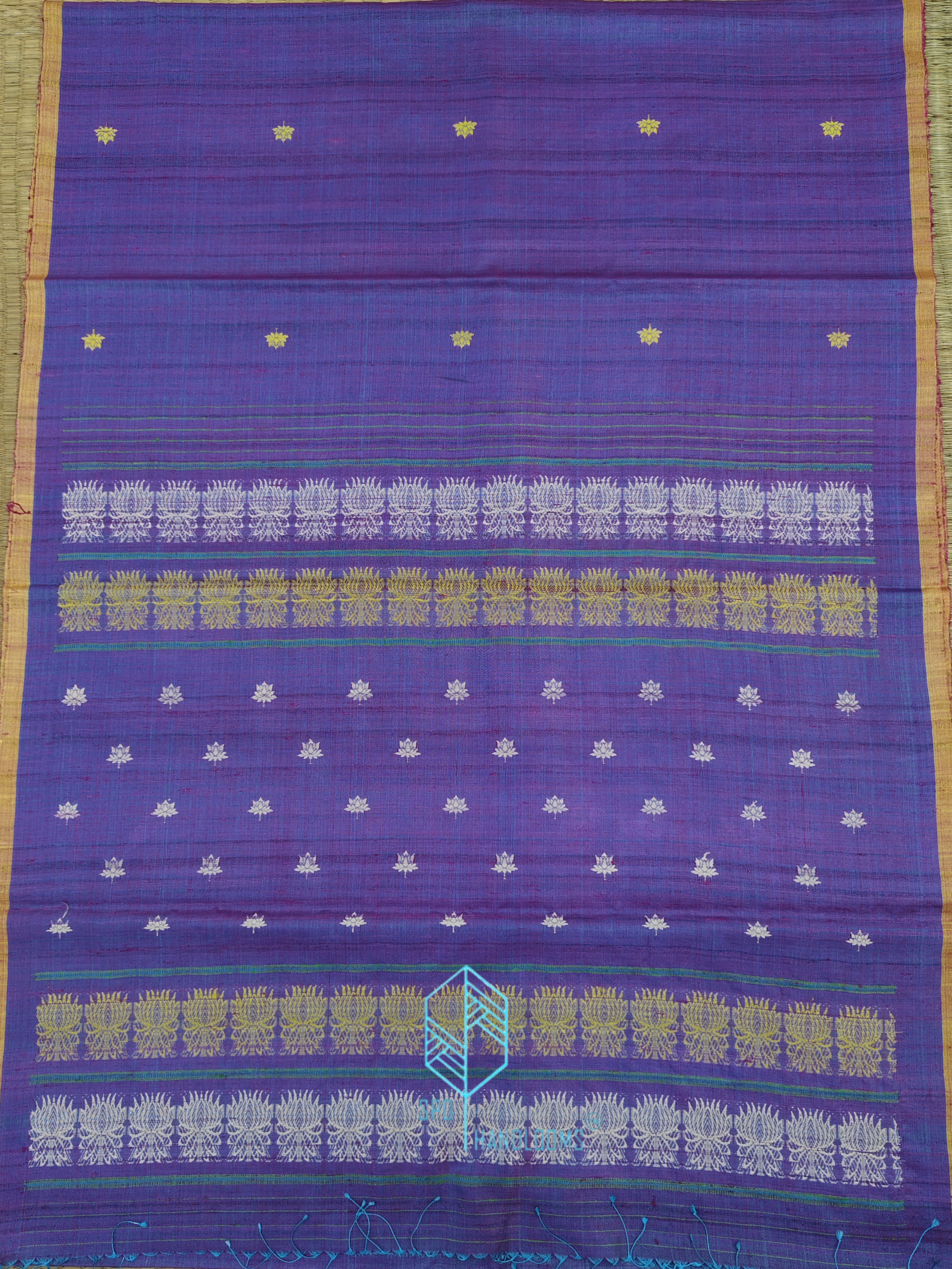 Purplish PInk  Lotus Fooda & Jhalla Tussar Saree