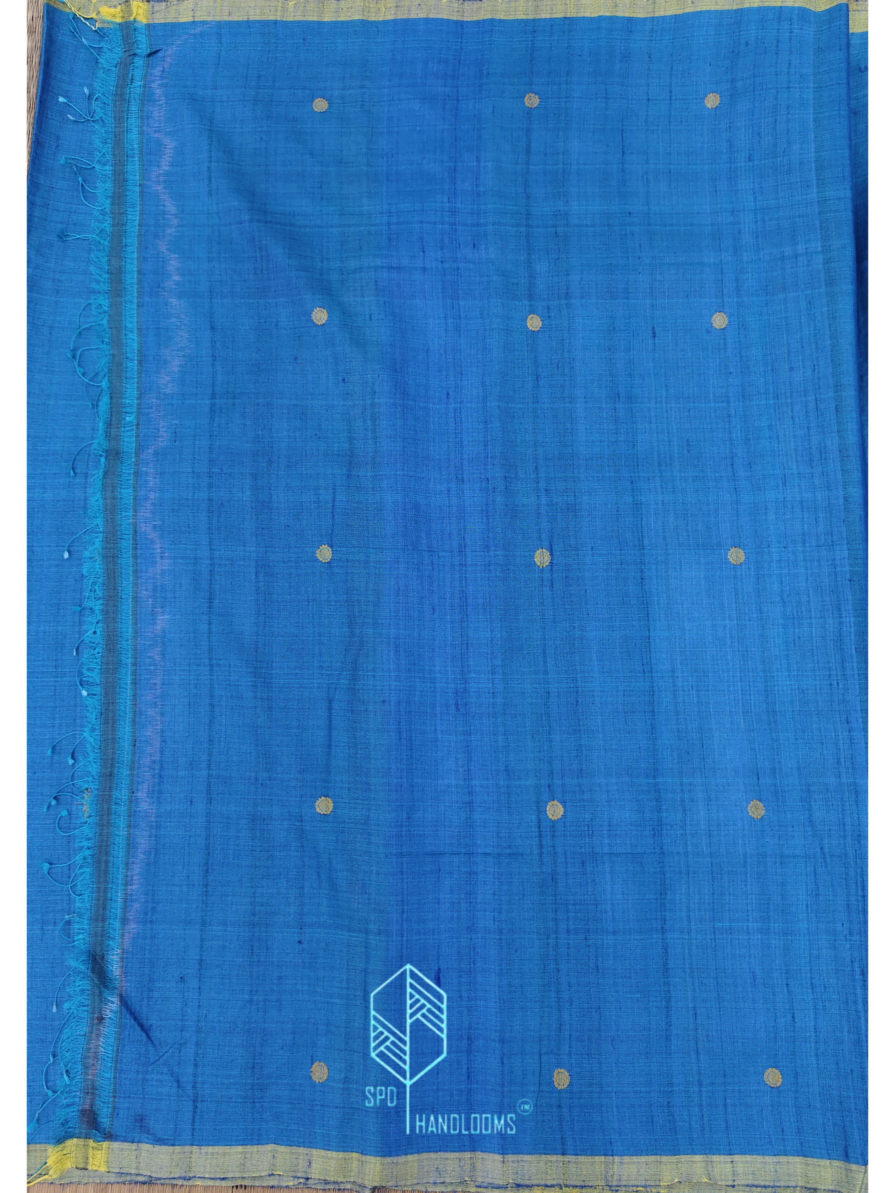 Blue Handloom Tussar Silk Saree