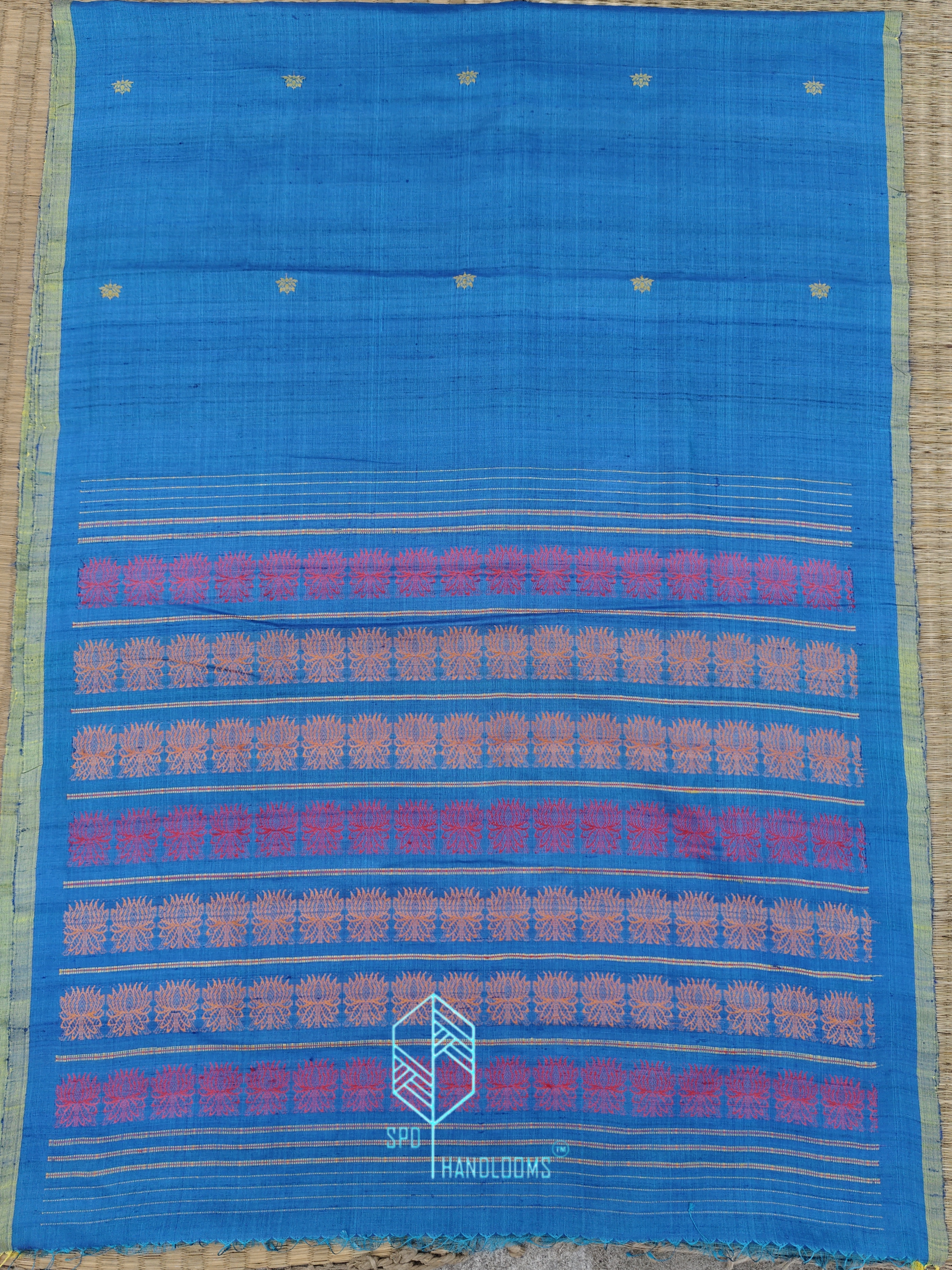 Blue Handloom Tussar Silk Saree