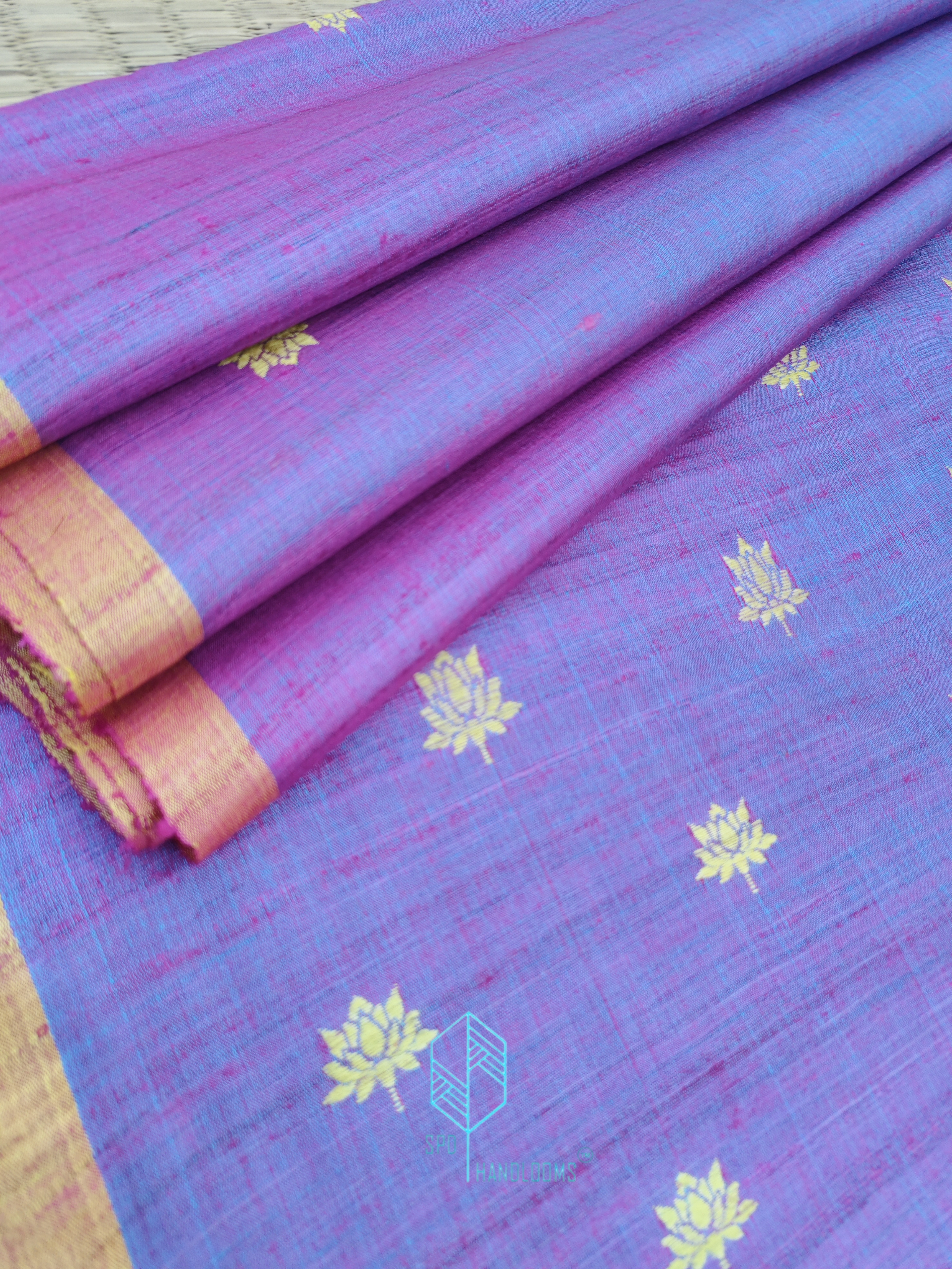 Purplish Pink & Fooda Pallu Tussar Saree