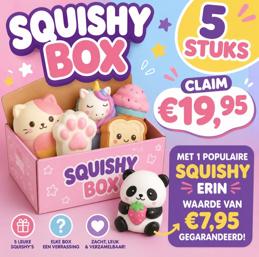 MYSTERY SQUISHY BOX 5 STUKS