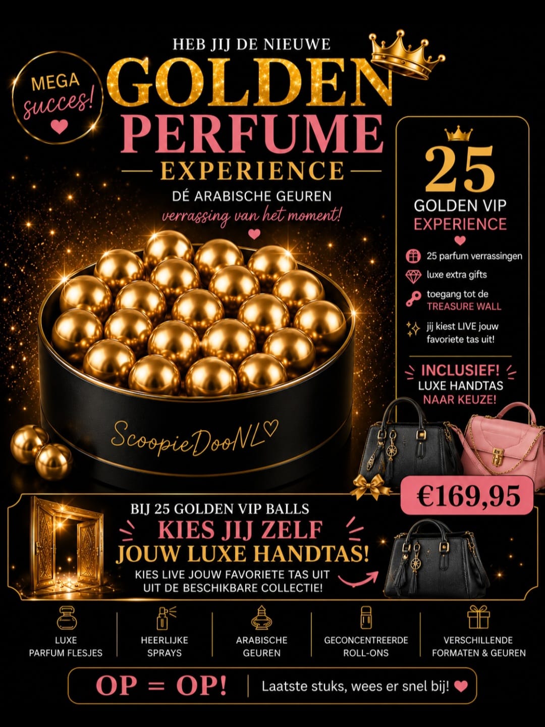 👑 Golden Perfume Experience – 25 Gouden Parfumballen