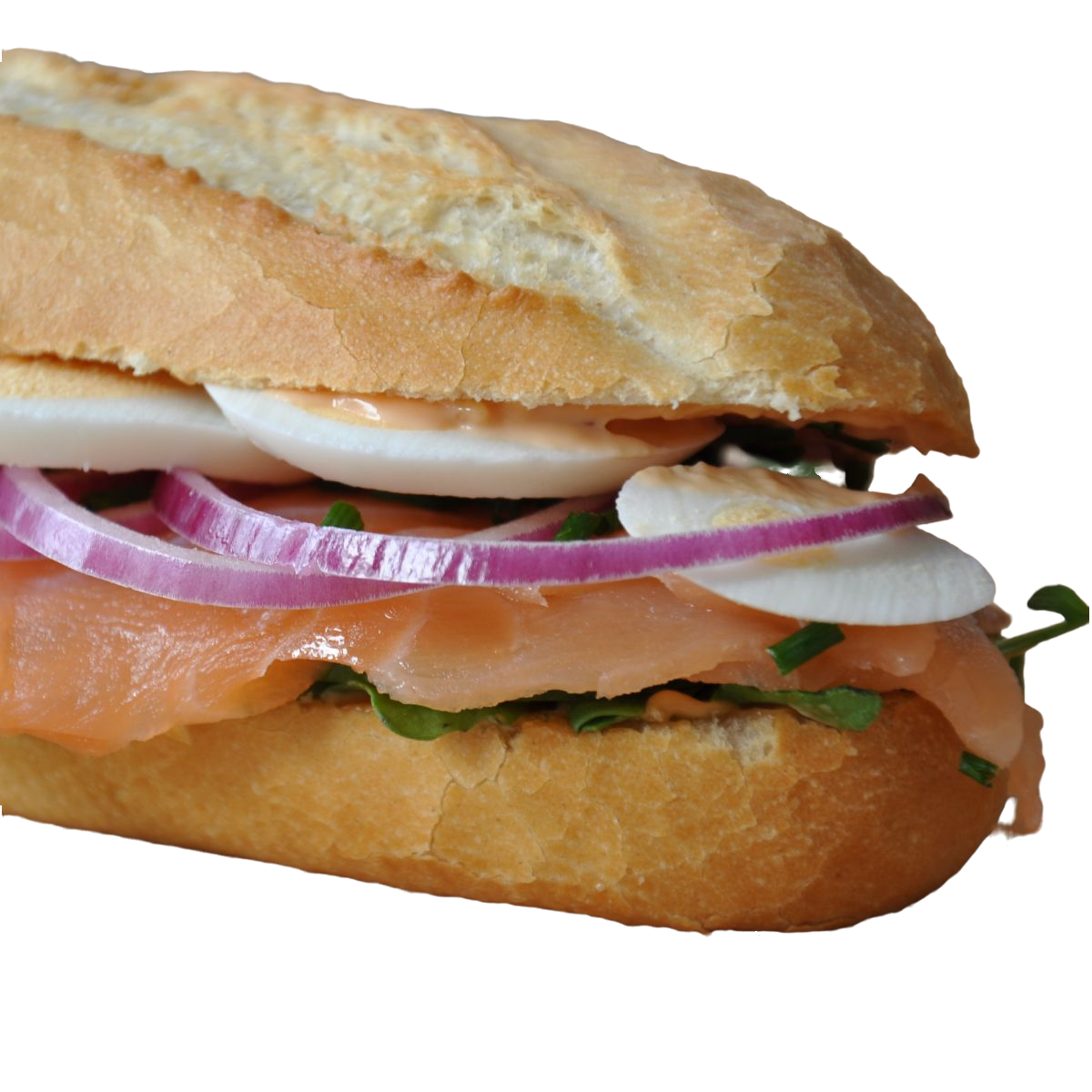 Smoske gerookte zalmfilet | roomkaas | rode ui | sla | kappertjes | honing-mosterd dressing  (B1)