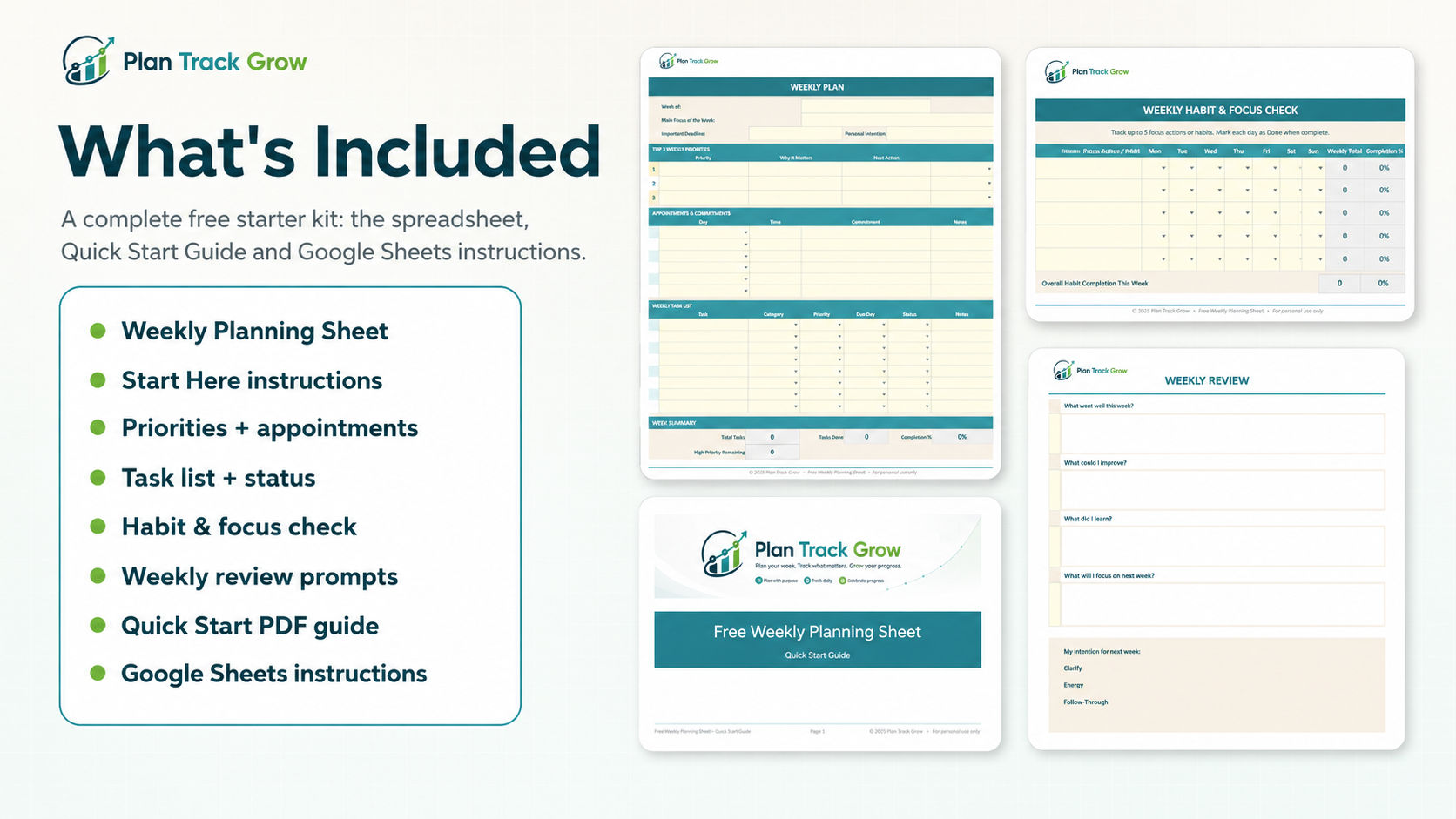 Free Weekly Planning Sheet: Priorities, Tasks, Habits, and Review