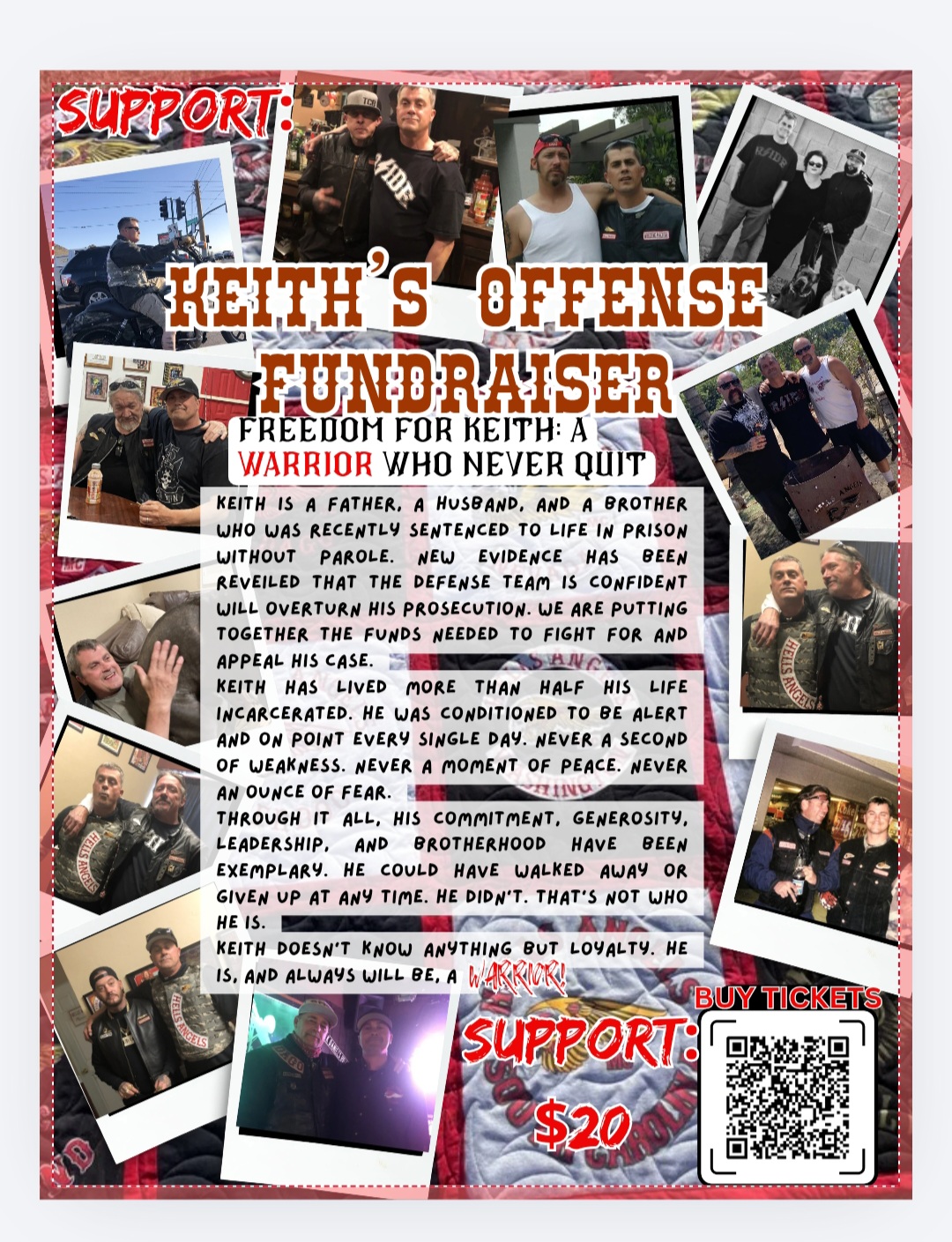 Keiths Offense Quilt Raffle- Support