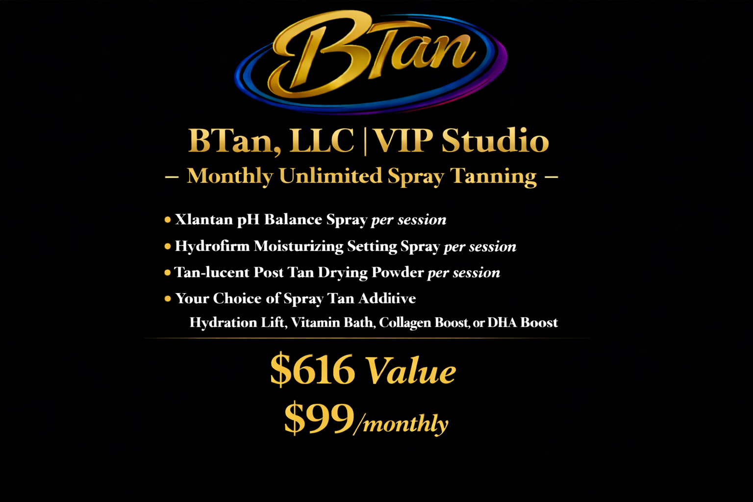 VIP Studio - Monthly Unlimited Spray Tanning