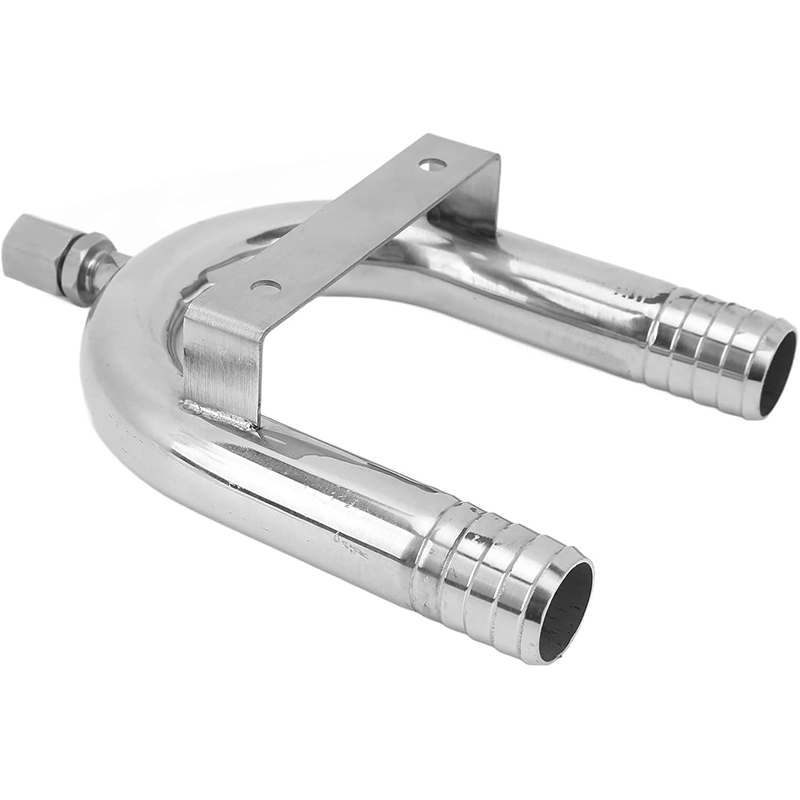 304 food-grade stainless steel U-shaped bent pipe fitting for beverage dispensers, 3/8 inch.