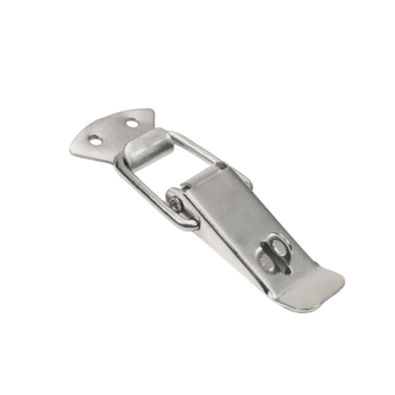 Stainless steel spring-loaded toggle clamp.