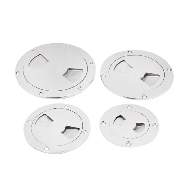 6-inch grooved stainless steel plate for boats, 316 mirror coated with circular hole cover.