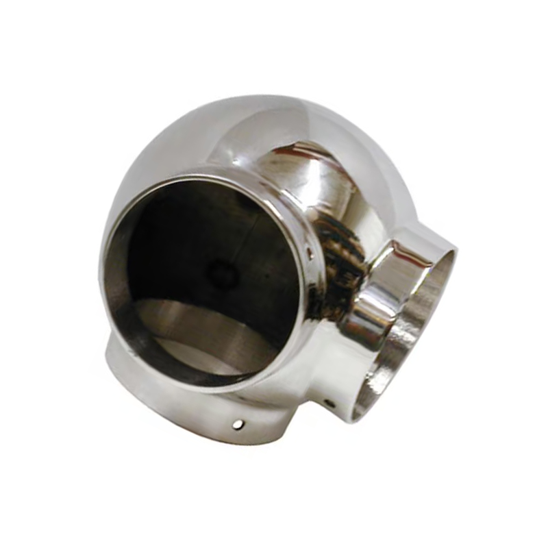  Satin Solid Stainless Steel Ball Elbow With Side Outlet