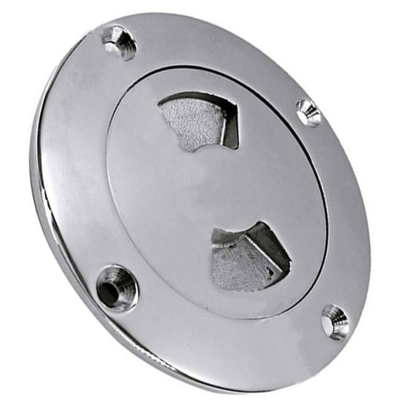 6-inch grooved stainless steel plate for boats, 316 mirror coated with circular hole cover.