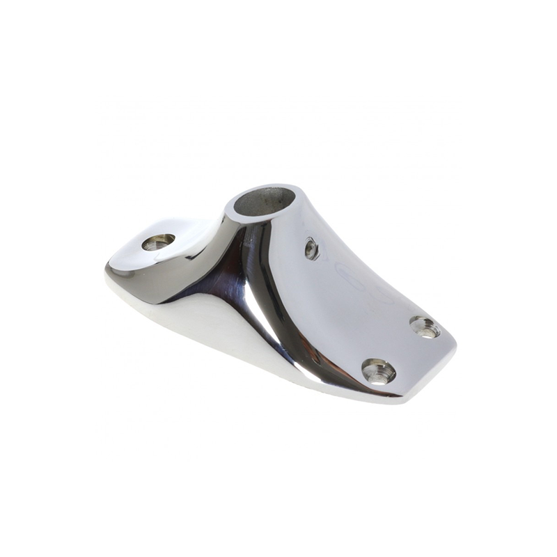 60-degree polished 316 stainless steel flagpole bracket, marine accessory for yacht flagpole base.