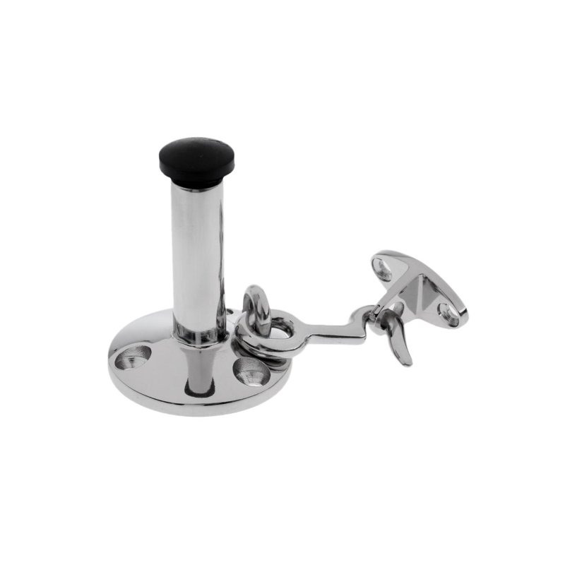 HIDEA polished, die-cast boat cabin door lock with AISI 304/316 marine-grade stainless steel fasteners.