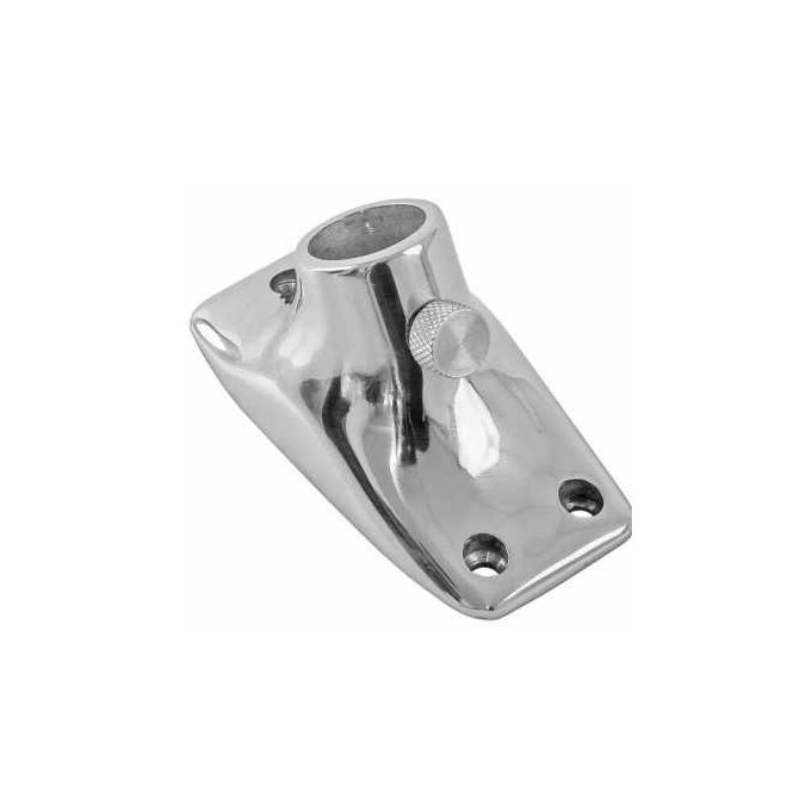 60-degree polished 316 stainless steel flagpole bracket, marine accessory for yacht flagpole base.