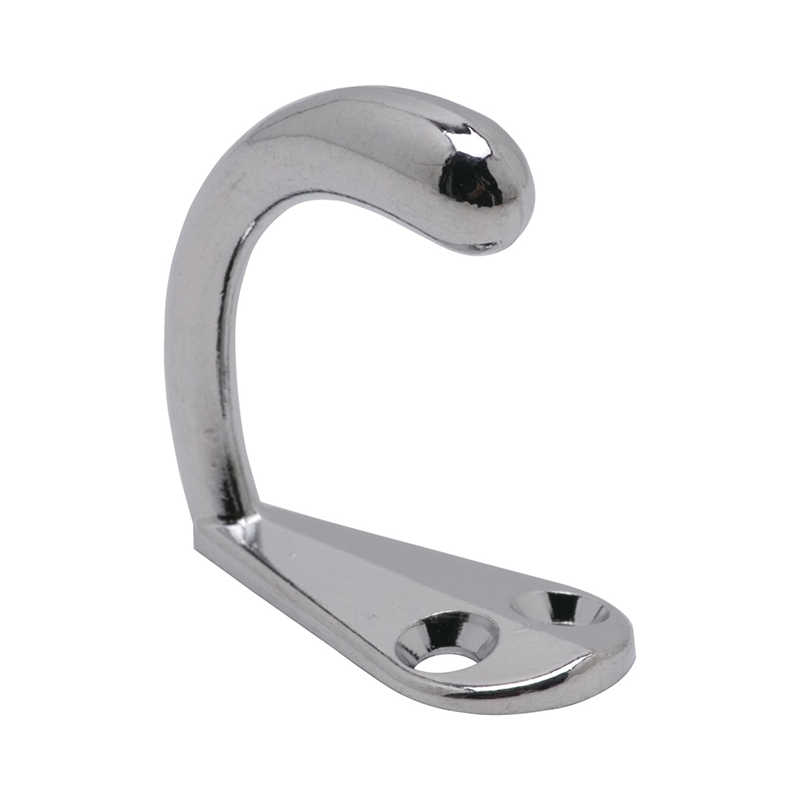 Traditional zinc-plated coat and hat hooks, easy to install in bathrooms and kitchens.