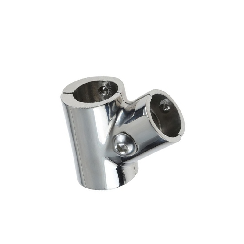 60-degree mirror-polished stainless steel pipe fitting, marine equipment.