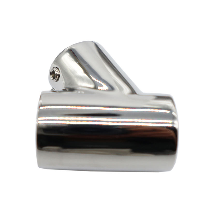60-degree mirror-polished stainless steel pipe fitting, marine equipment.