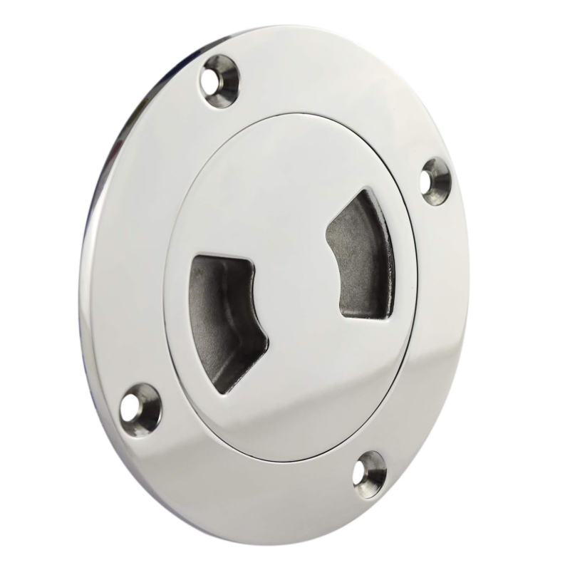 6-inch grooved stainless steel plate for boats, 316 mirror coated with circular hole cover.