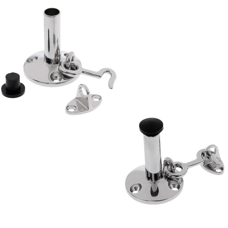 HIDEA polished, die-cast boat cabin door lock with AISI 304/316 marine-grade stainless steel fasteners.