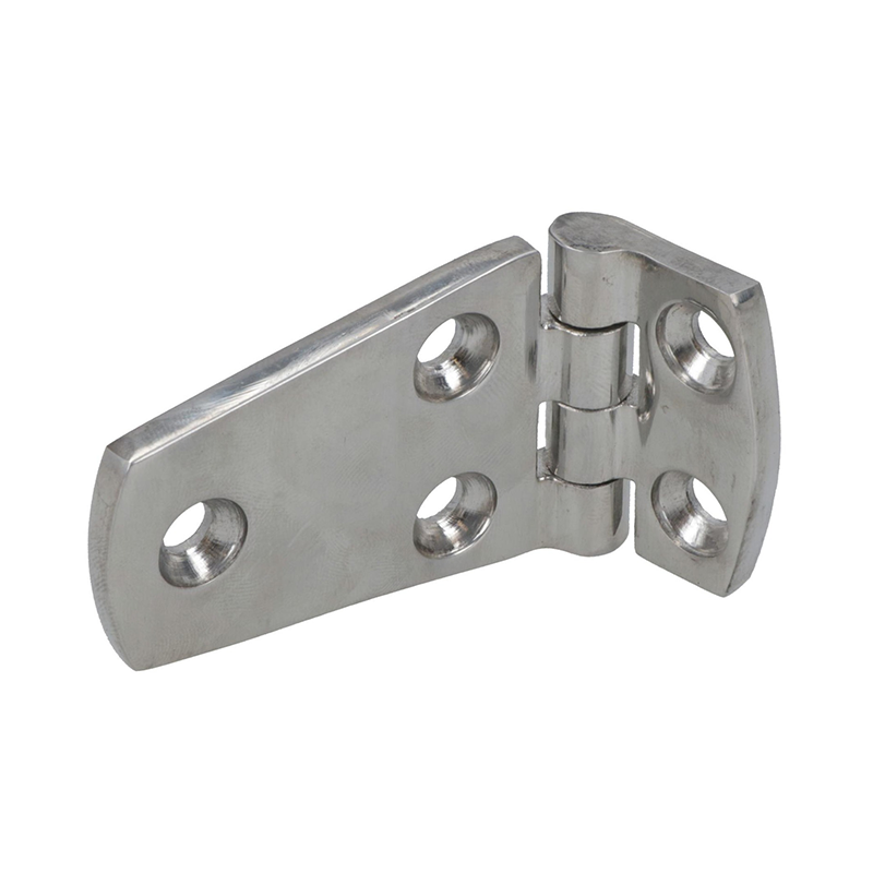 Trapezoidal shower door hinges, five-hole hinges, high-polished 316 stainless steel yacht hinges.