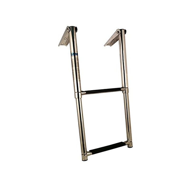 FOYO retractable 2/3 step folding ladders made of 304 stainless steel for yachts and marine vessels.
