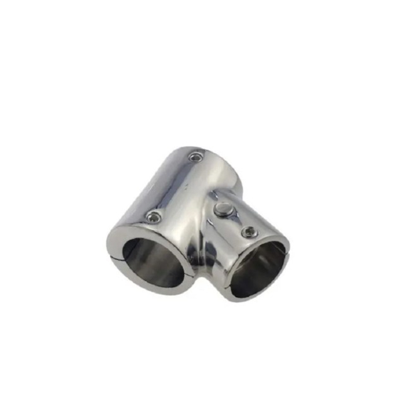 60-degree mirror-polished stainless steel pipe fitting, marine equipment.