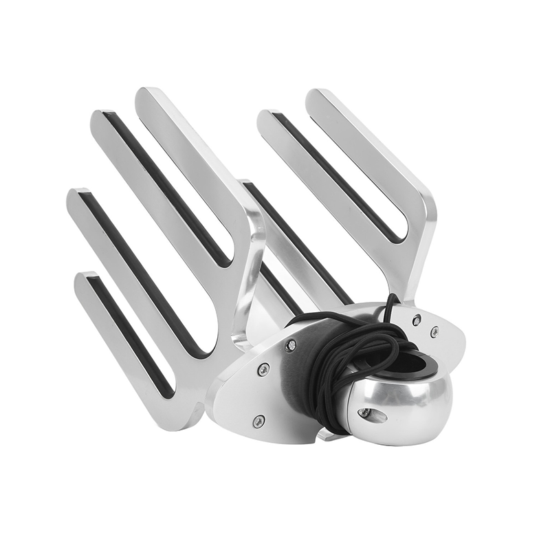 Aluminum alloy tripod mounting bracket, boat accessory, marine hardware.