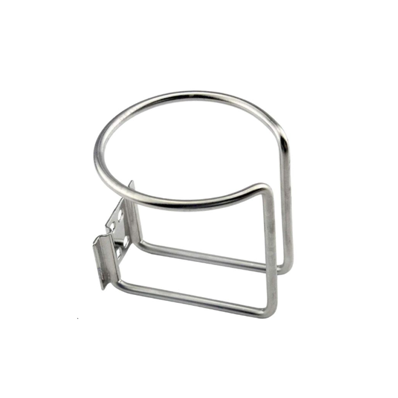 Stainless steel bottle holder for yachts, RVs, and campers.