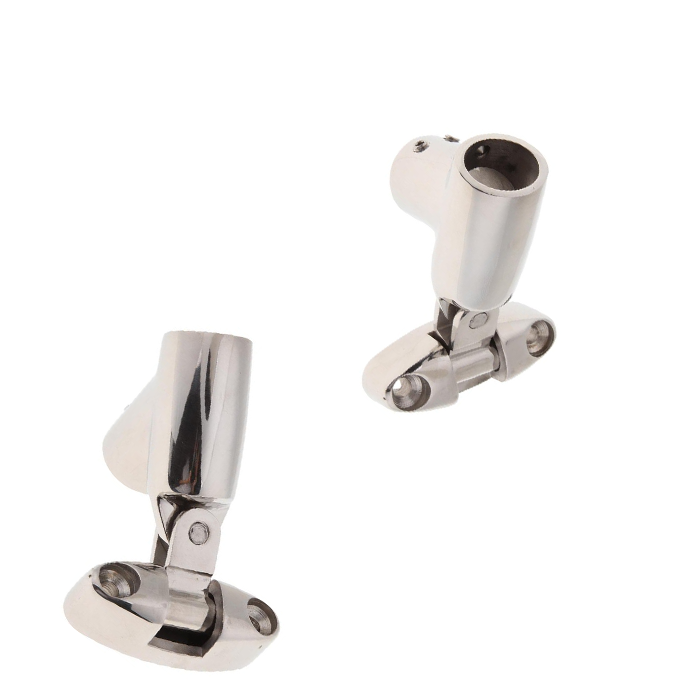 Pipe clamps for boats, made of high-polished 316 stainless steel, corrosion-resistant. T-rail clamps for boats.